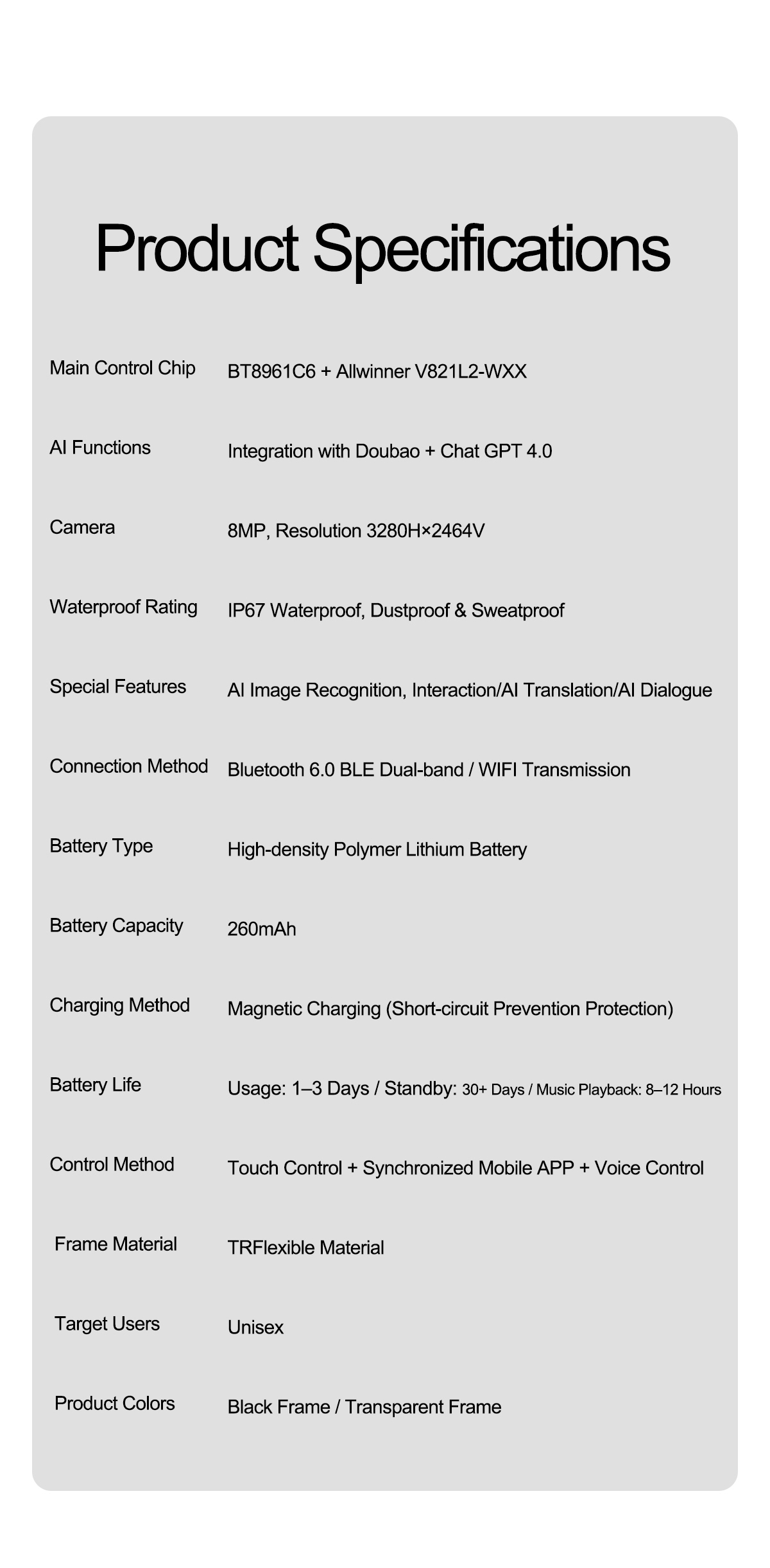 XK ONE Mac AI 智能眼镜 产品详情